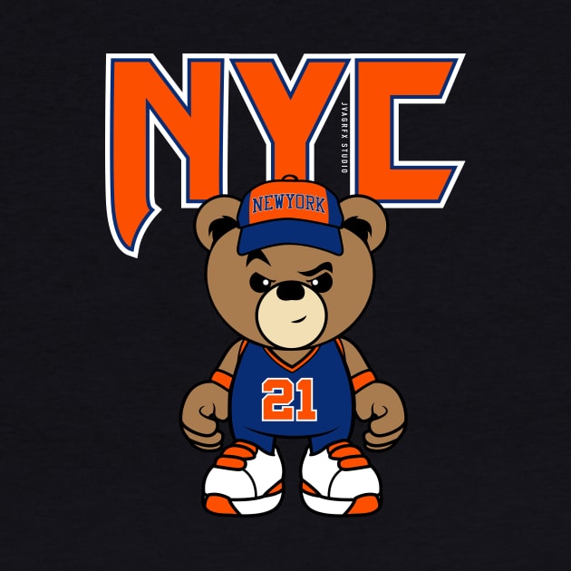 NewYork Teddybear basketball tee by janvimar